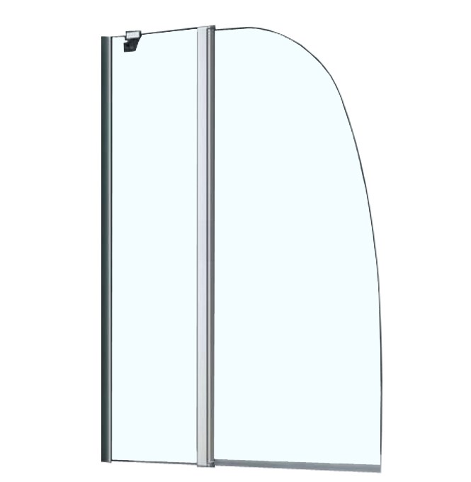 Шторка для ванны Azario BOSTON 100*140 хром, прозрачное стекло 6 мм (AZ-142) AZ-142
