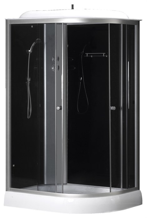 Душевая кабина LORANTO 120х80х215 с низким поддоном 13 см, черное закаленное стекло 4 мм, профиль хром (CS-66121L G 120) CS-66121L G 120