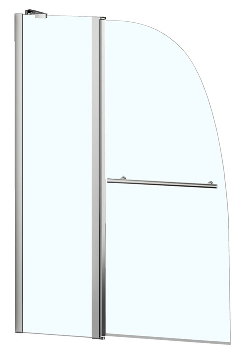 Шторка для ванны Azario BOSTON 100*140 с поручнем, хром, прозрачное стекло 6 мм. (AZ-142TB) AZ-142TB