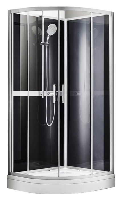 Душевая кабина AZARIO DENVER 90х90х200 прозрачное стекло 4 мм. покрытие Easy Clean, задняя панель черная, цвет профиля серый (AZ-N10812 900) AZ-N10812 900