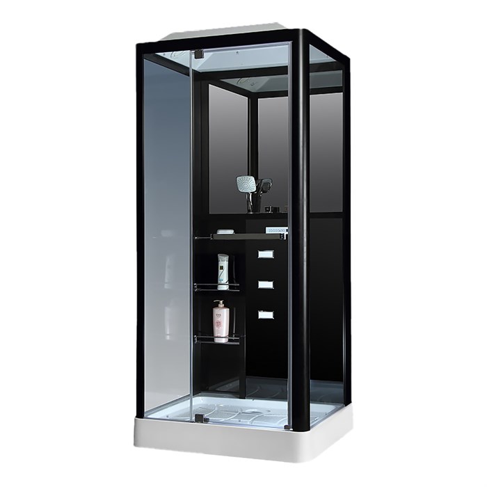 Душевая кабина Loranto CS 126-3A L 90*100*235 левосторонняя, прозрачное стекло 6 мм., профиль черный (CS00054486) CS00054486