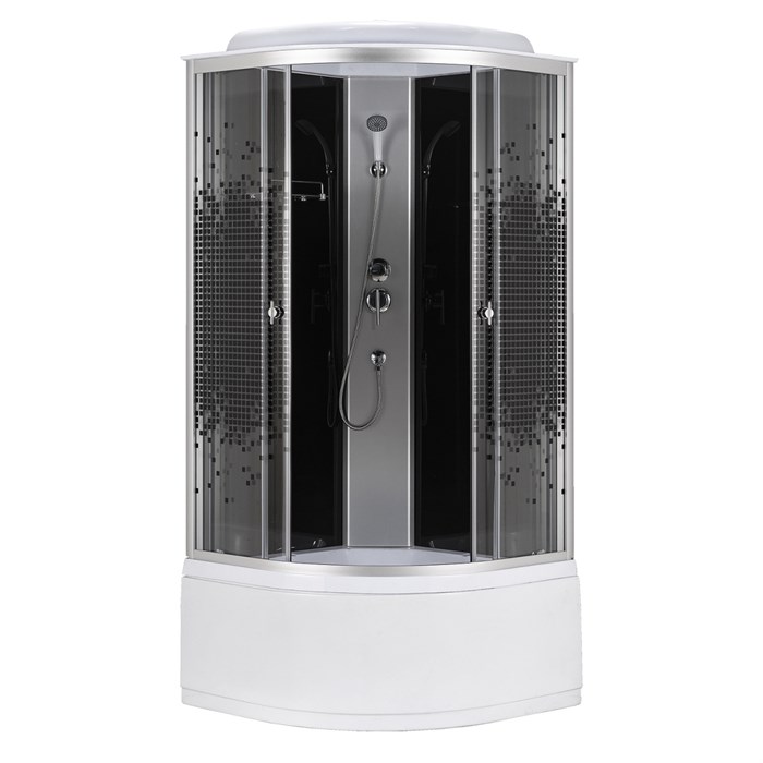 Душевая кабина Loranto 90x90x215 поддон 40 см, 4 мм прозрачное стекло с рисунком "мозайка" (CS-986ТМ/G) CS-986ТМ/G