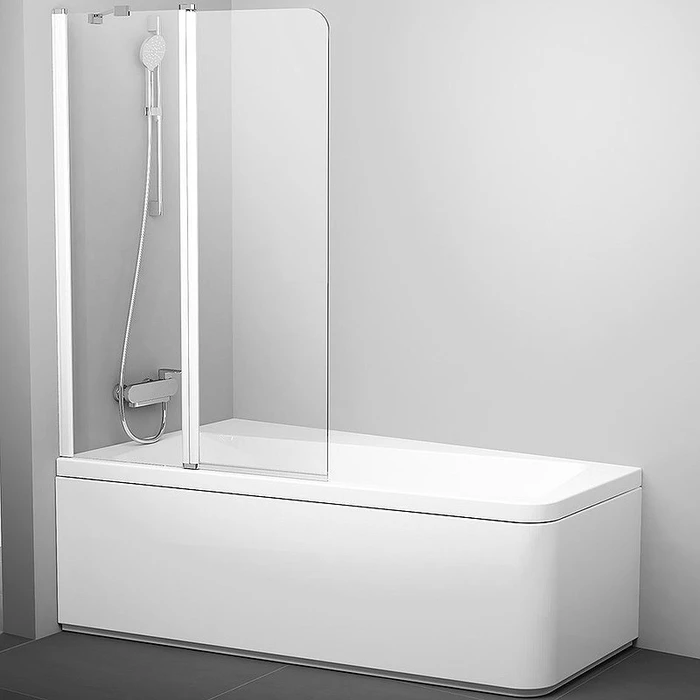 Шторка для ванны 10CVS2-100 L белая+транспарент 7QLA0103Z1