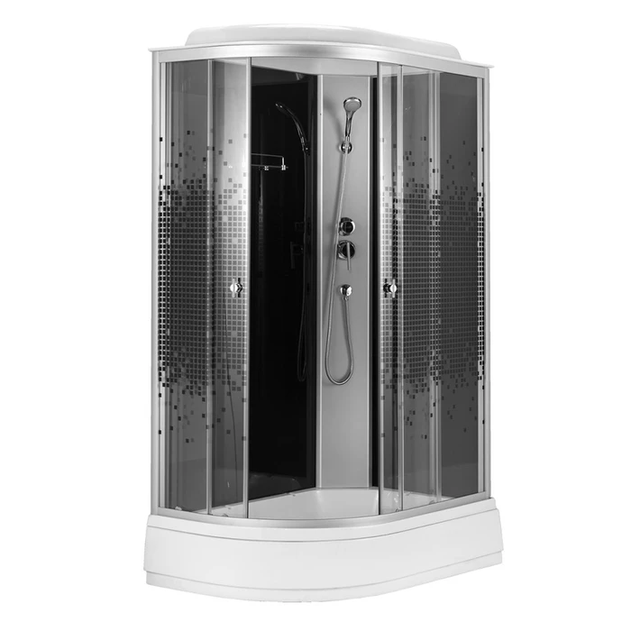 Душевая кабина Loranto 120x80x215 правая, поддон 13 см, 4 мм прозрачное стекло с рисунком "мозайка" (CS-1200-13ТМ/М R) CS-1200-13ТМ/М R