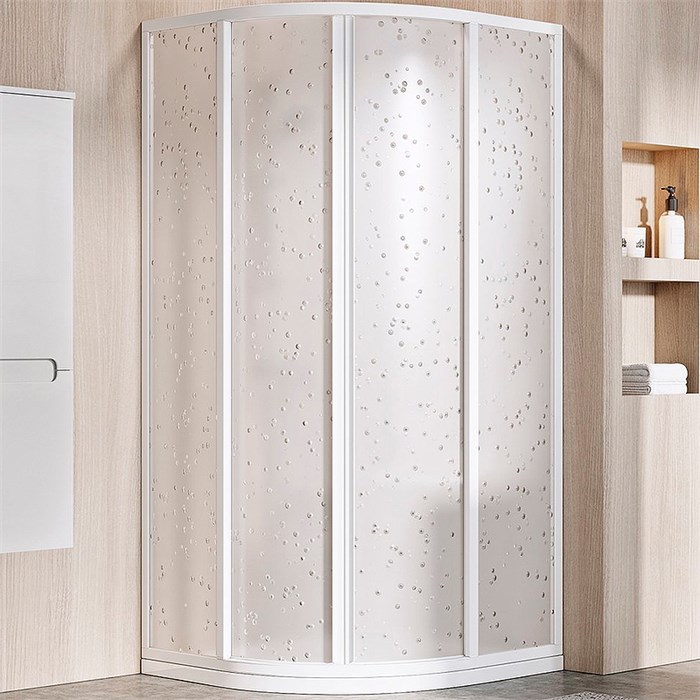 Душевое ограждение Ravak Supernova SKCP4-80 80x80 витраж пластик Pearl, профиль Белый (3114O10211) 3114O10211