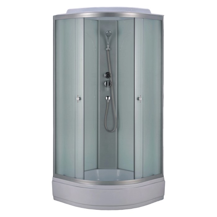 Душевая кабина Loranto 1000х1000х2150 белое заднее стекло, поддон 26 см, матовое стекло 4 мм, профиль хром матовый (CS-985TM/W-100) CS-985TM/W-100