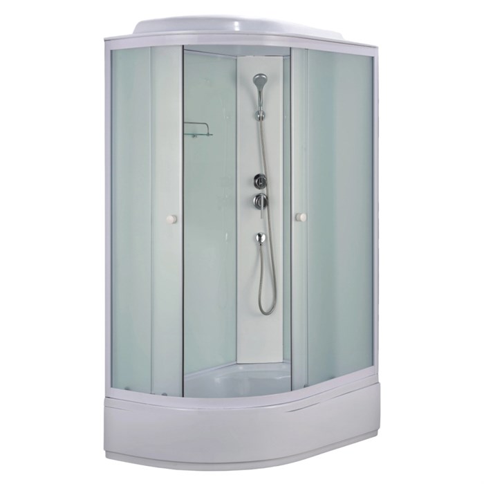 Душевая кабина Loranto 1200х800х2150 правосторонняя, белое заднее стекло, поддон 26 см, матовое стекло 4 мм, профиль белый (CS-985-RTM/W-120) CS-985-RTM/W-120