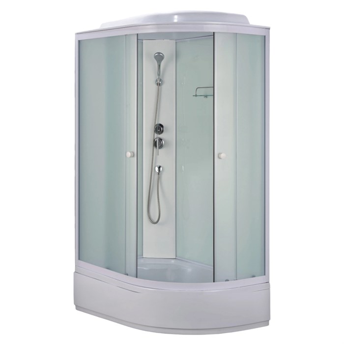 Душевая кабина Loranto 1200х800х2150 левосторонняя, белое заднее стекло, поддон 26 см, матовое стекло 4 мм, профиль белый (CS-985-LTM/W-120) CS-985-LTM/W-120