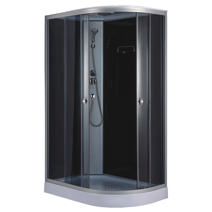 Душевая кабина Loranto 1200х800х2150 левосторонняя, черное заднее стекло, поддон 14 см, прозрачное стекло 4 мм, профиль хром матовый (CS-876EATM/B-120) CS-876EATM/B-120