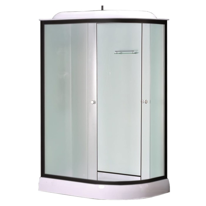 Душевая кабина Loranto 1200х800х2150 левосторонняя, белое заднее стекло, поддон 14 см, прозрачное стекло 4 мм, профиль черный (CS-876EBTM/W-120) CS-876EBTM/W-120