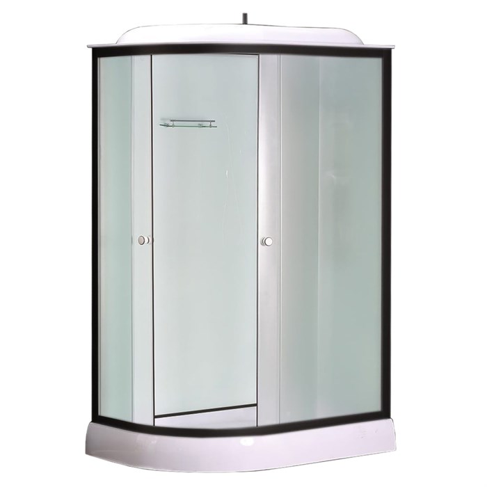 Душевая кабина Loranto 1200х800х2150 правосторонняя, белое заднее стекло, поддон 14 см, прозрачное стекло 4 мм, профиль черный (CS-877EBTM/W-120) CS-877EBTM/W-120