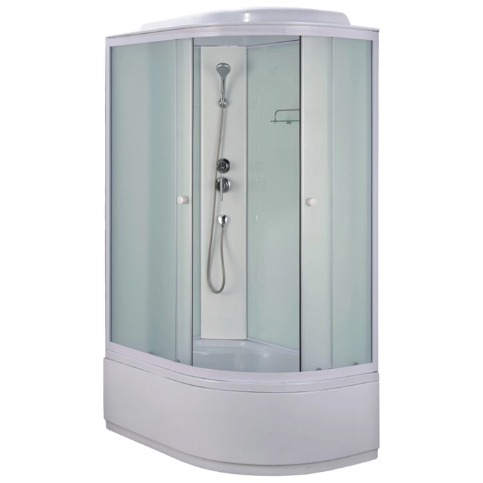 Душевая кабина Loranto 1200х800х2150 левосторонняя, белое заднее стекло, поддон 40 см, матовое стекло 4 мм, профиль белый (CS-886EDTM/W-120) CS-886EDTM/W-120