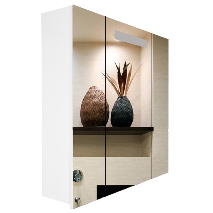 Зеркало-шкаф Loranto Арфа 80 (800х770х170) с подсветкой (CS00046150) CS00046150