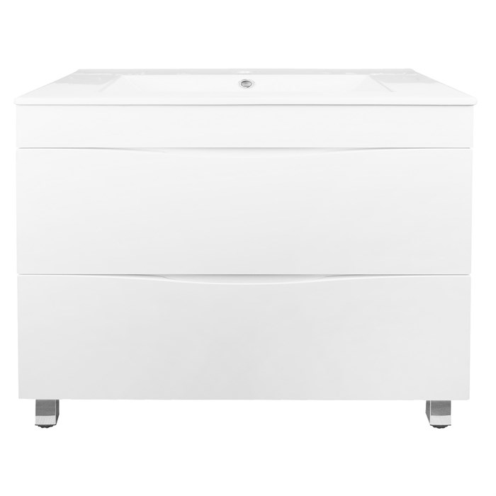 Комплект Тумба Loranto Santorini 80 810х460х810 напольная, с раковиной Leon, Белый Глянец (CS00086974) CS00086974