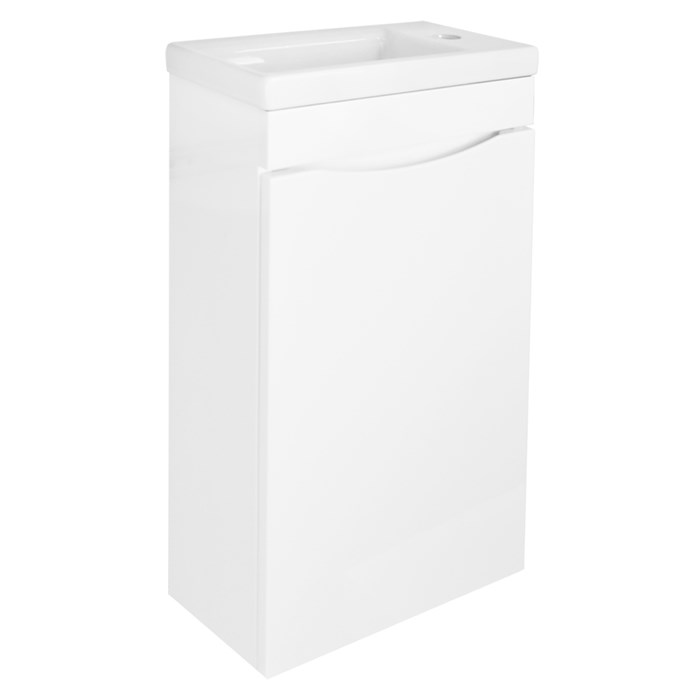Комплект Тумба подвесная Loranto Алина - 40 400х220х730  с раковиной Миранда 40 правая, белый (CS00087022) CS00087022