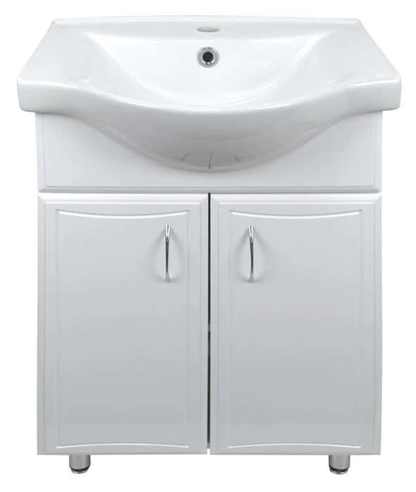 ВЫВОД Комплект Тумба Коралл-55 (550*870*430) с раковиной (арт.7055) Basic 55 (Турция) (2 места) CS00070535