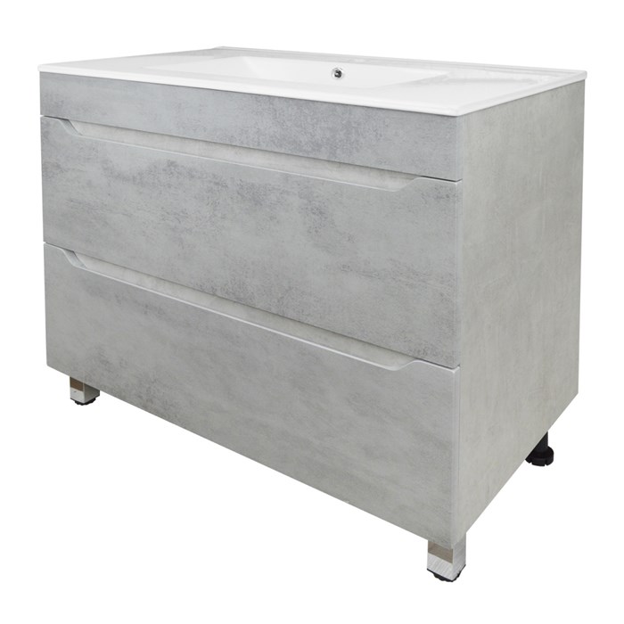 Комплект Тумба Loranto Florena 80 810х470х810 напольная, с раковиной Azario Leon, светлый бетон (CS00086992) CS00086992