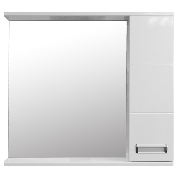 Зеркало-шкаф Loranto Дина 75, 750х700х140 правостороннее, белое (CS00049720) CS00049720