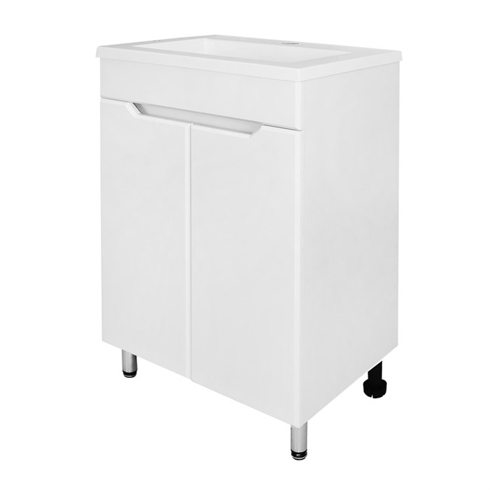 Комплект тумба Loranto Палермо 50Н 495х345х840 напольная, с раковиной Фрея 50, белый (CS00093376) CS00093376