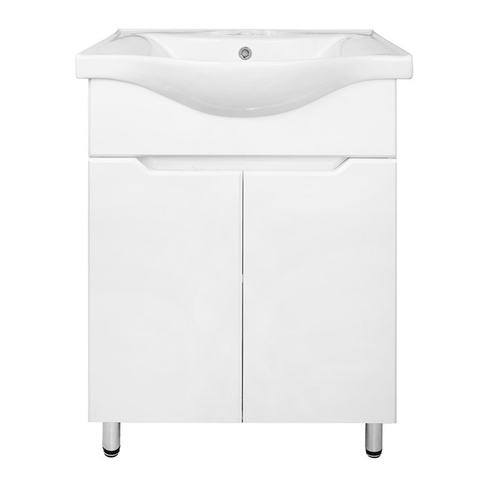 Комплект Тумба Палермо 50Н 510х440х840 напольная, с раковиной Basic 50, белый (CS00092518) CS00092518