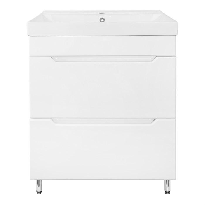 Комплект тумба Loranto Палермо 70/2Н 710х465х880 напольная, с раковиной Tempo 70, белый (CS00094406) CS00094406