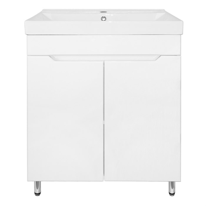 Комплект тумба Loranto Палермо 70Н 710х465х880 напольная, с раковиной Tempo 70, белый (CS00094405) CS00094405