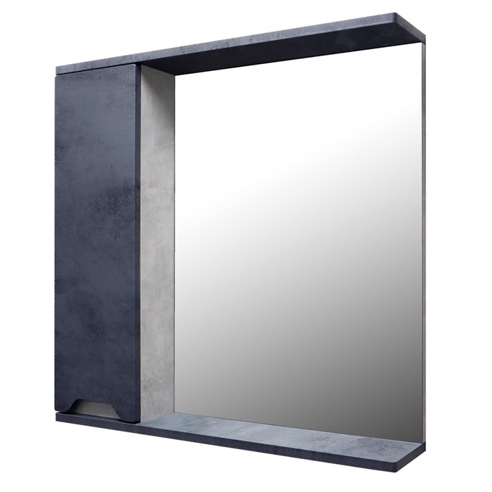 Зеркало-шкаф Loranto Florena 70 700х135х600 левый, темный бетон (CS00090036) CS00090036