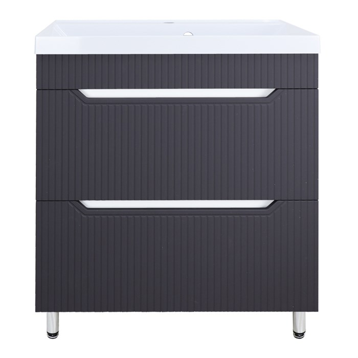 Комплект Тумба Loranto HARMONIA 70/2Н ГРАФИТ (700х870х450) напольная с раковиной АСТОРИЯ 70 (CS00096997) CS00096997