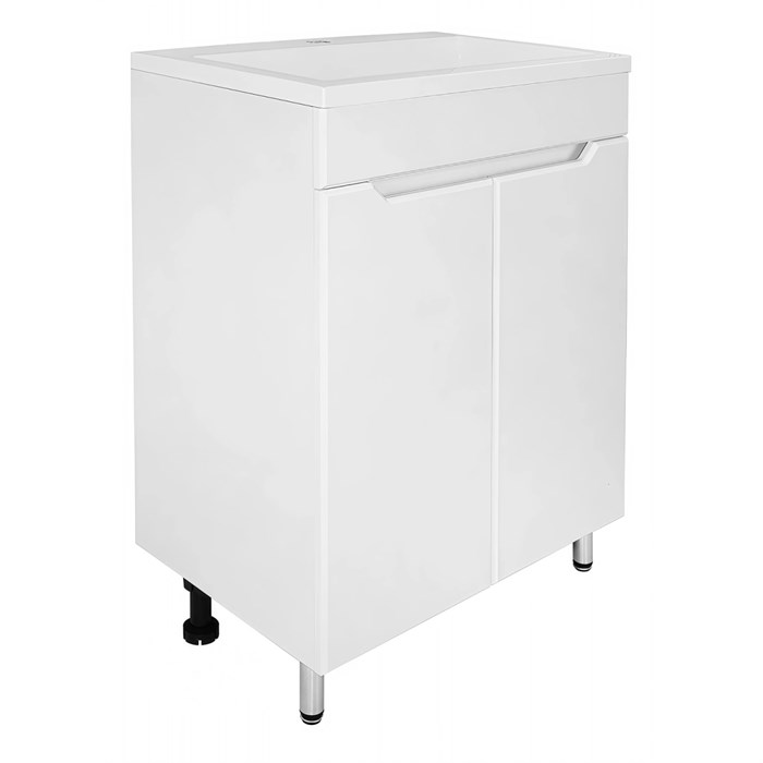 Комплект тумба Loranto Палермо 60Н 595х400х840 напольная, с раковиной Фрея 60, белый (CS00093484) CS00093484