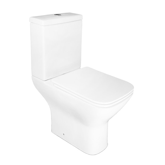 Унитаз-компакт Azario Iris 600х380х775 напольный, безободковый, с сиденьем микролифт (AZ 8353) AZ-8353