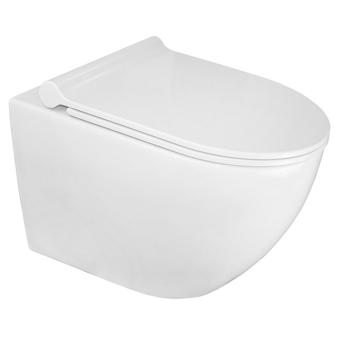 Унитаз подвесной Azario Geno 490х360х360 безободковый, с ультратонким сиденьем микроклифт (AZ2196D) AZ-2196-D