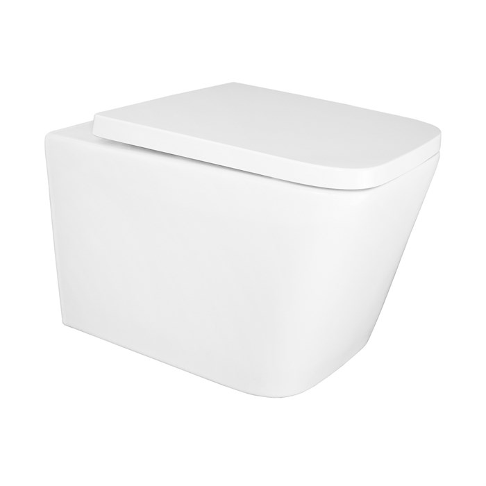 Унитаз подвесной Azario Nova 505х350х345 безободковый, с ультратонким сиденьем микролифт (AZ2216) AZ-2216