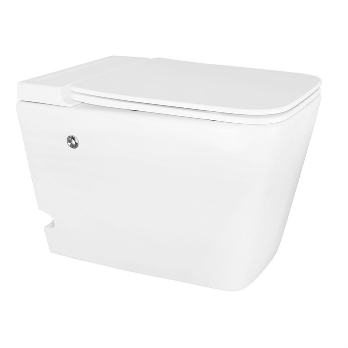 Унитаз импульсный Azario 360х590х440 напольный, квадратный, быстросъемное сиденье микролифт (AZ101) AZ101