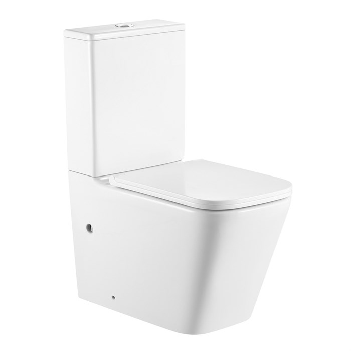 Унитаз-компакт Azario Terra 610х365х835 напольный, безободковый, система смыва "Скрытое торнадо", в комплекте с быстросъемным сиденьем микролифт (AZ-6003-A) AZ-6003-A