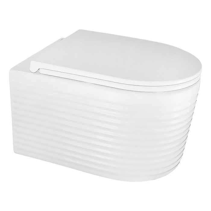 Унитаз подвесной Azario LUZIO 365х495х360 безободковый, рельефный, слив "Скрытое Торнадо", с быстросъемным сиденьем "Микролифт" (AZ-098-UQ) AZ-098-UQ