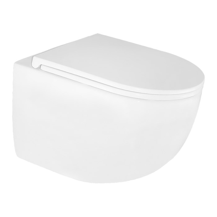 Унитаз подвесной Azario TERSO 495x360x370 безободковый, слив "Скрытое Торнадо" с быстросъемным сиденьем "Микролифт" (AZ-092E-UQ3) AZ-092E-UQ3