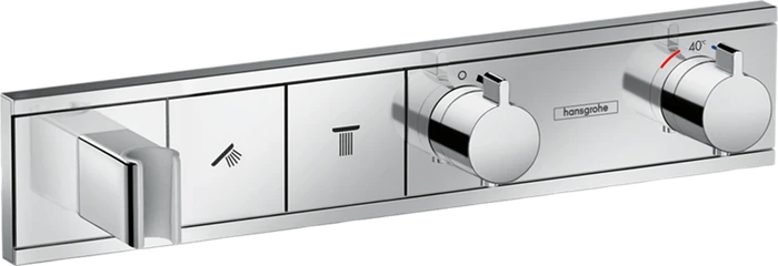 15355000 RainSelect Термостат, скрытого монтажа, для 2 потребителей, хром (нужна СЧ 15310180) 15355000