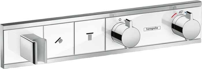 15355400 RainSelect Термостат, скрытого монтажа, для 2 потребителей, белый/хром (нужна СЧ 15310180) 15355400