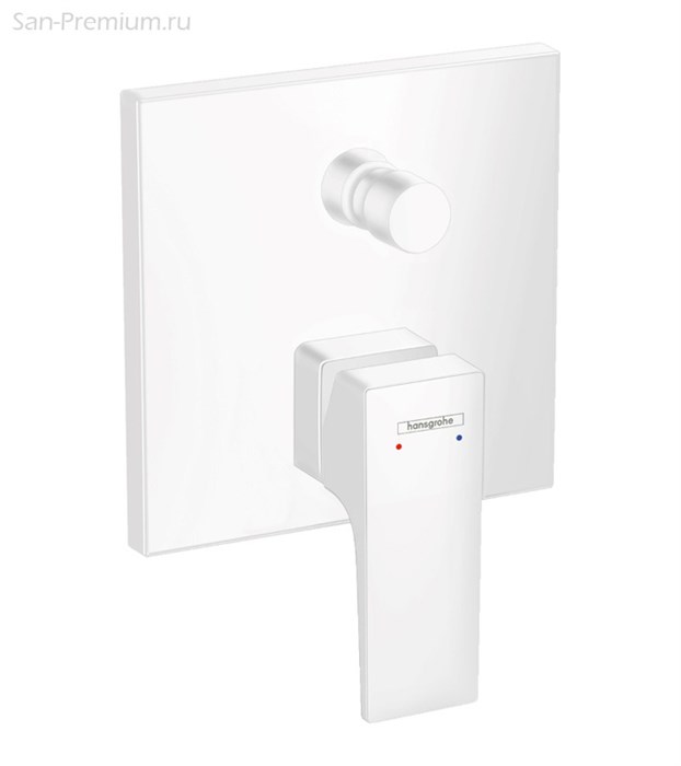 Смеситель для ванны Metropol, однорычажный, с рычаговой рукояткой, СМ, матовый белый Hansgrohe 32545700 32545700