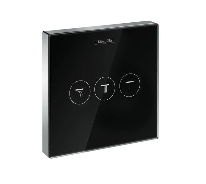 Переключатель потоков Hansgrohe ShowerSelect Glass, стеклянный (черный/хром) (15736600) 15736600