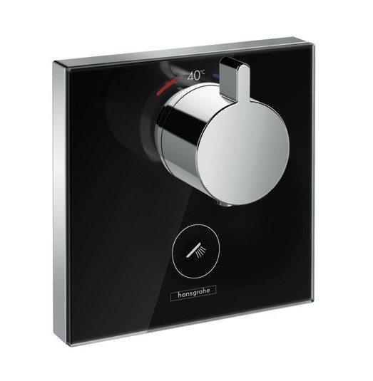 Термостат ShowerSelect HighFlow с отдельным выводом для ручного душа, стеклянный, черный/хром (15735600) 15735600