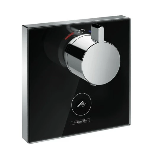 Термостат ShowerSelect HighFlow с отдельным выводом для ручного душа, стеклянный, черный/хром (15735600) 15735600