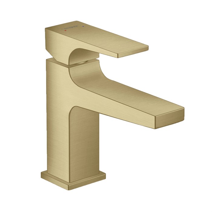 Смеситель для раковины 100, Metropo,l однорычажный, с рычаговой рукояткой, со сливным клапаном Push-Open шлифованная бронза 32500140 32500140