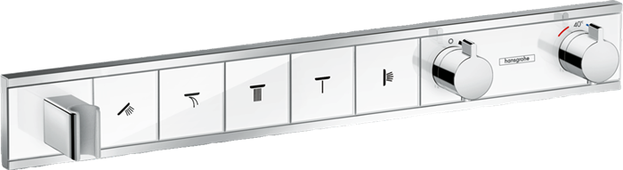 Hansgrohe 15358400 RainSelect Термостат, скрытого монтажа, для 5 потребителей, белый/хром 15358400