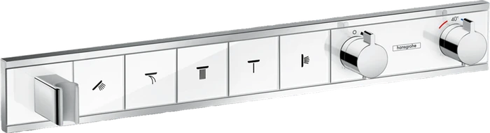 15358400 RainSelect Термостат, скрытого монтажа, для 5 потребителей, белый/хром (нужна СЧ 15313180) 15358400