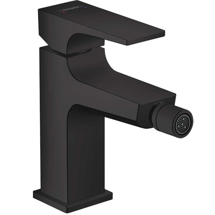 Смеситель для биде, однорычажный, со сливным клапаном Push-Open, черный матовый 32520670 Metropol 32520670