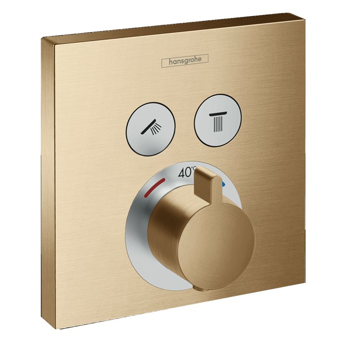 ShowerSelect Термостат, скрытого монтажа, для 2 потребителей, шлифованная бронза 15763140