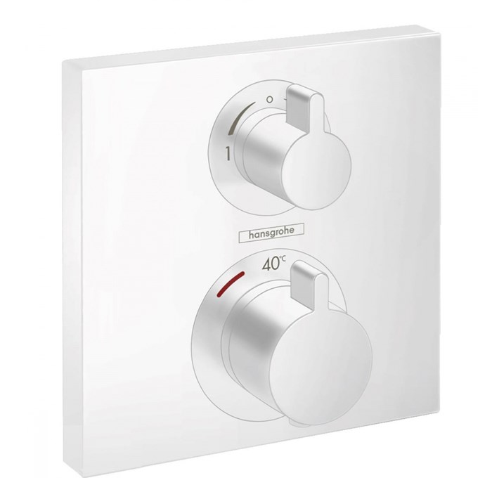 Ecostat Square Термостат, скрытого монтажа, для 2 потребителей, белый матовый 15714700