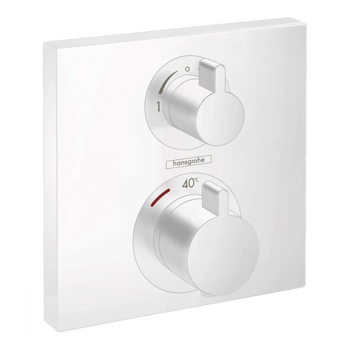 15714700 Ecostat Square Термостат, скрытого монтажа, для 2 потребителей, белый матовый 15714700