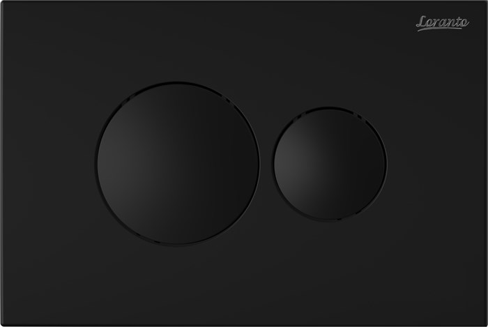 Кнопка смыва Loranto механическая, двойная, черный матовый 7313
